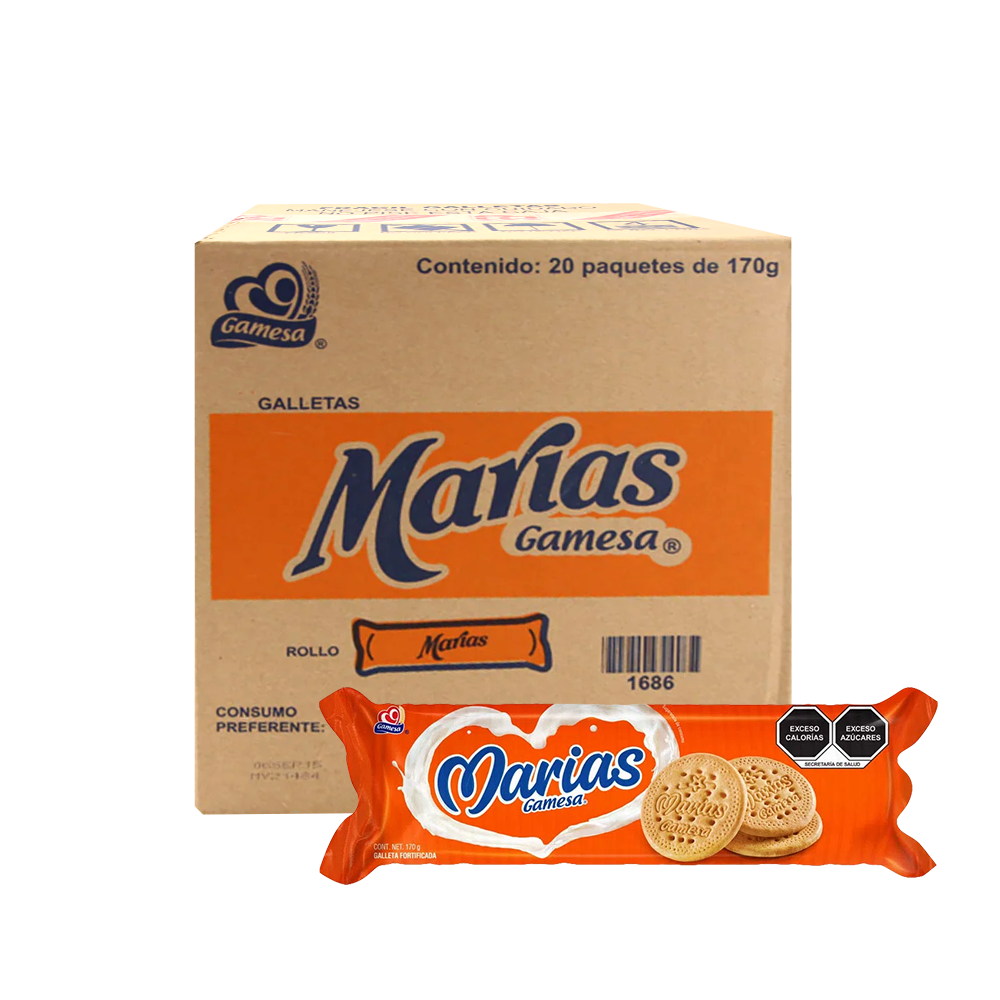 Galletas Marías Gamesa 170g Caja con 20 paquetes Súper La