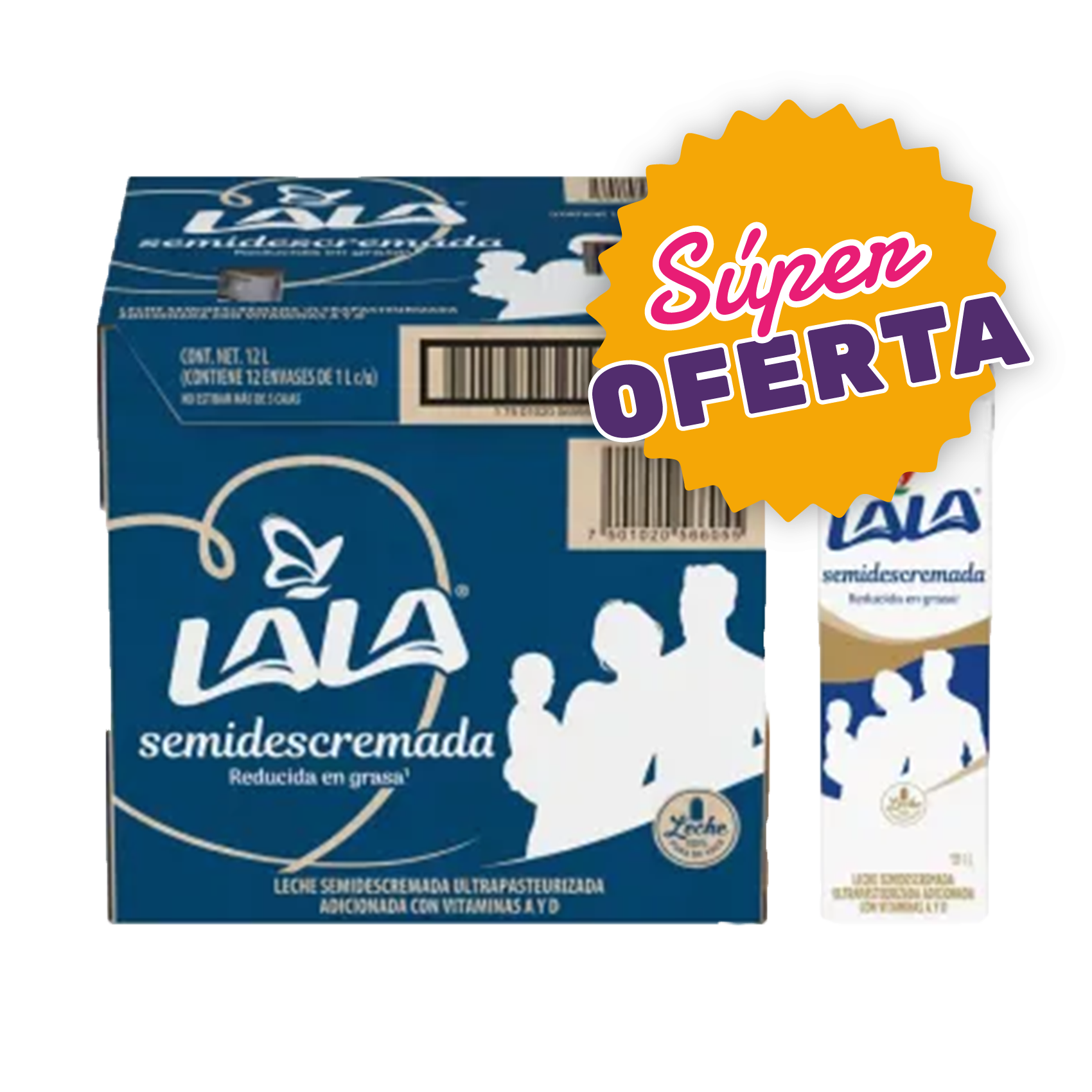 Leche Lala semidescremada 1 l