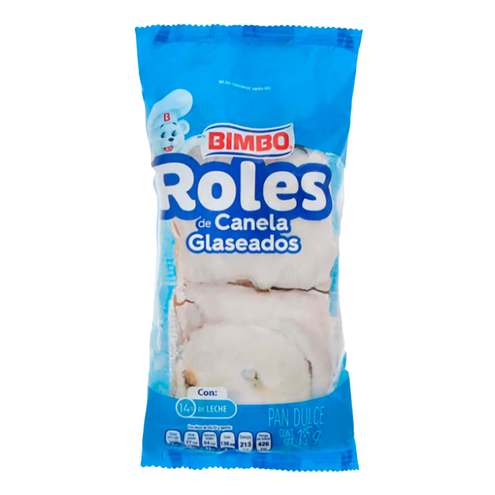 Pan Bimbo Roles de Canela Glaseados 200 GRS – Súper La Violeta